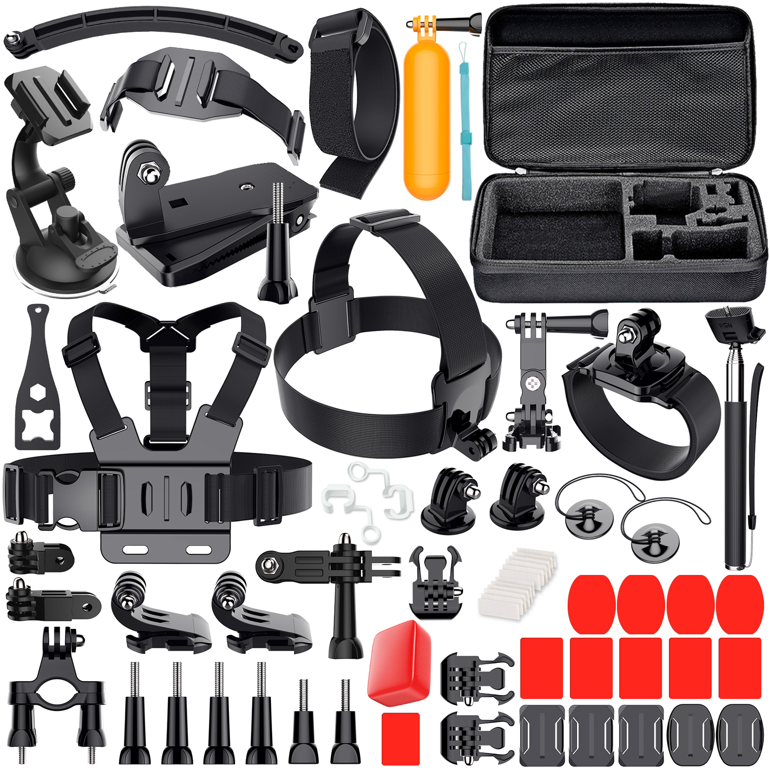 lek-002(去字) LEKNES Camera Accessory Kit for GoPro Hero 5/Hero 5 Session/4/3+/3/2/1 SJ4000 SJ5000 SJ6000 DBPOWER AKASO Xiaomi Yi APEMAN WiMiUS Lightdow Campark